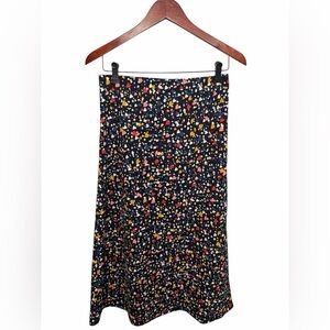 LOFT Multicolor Abstract A-Line Skirt Heart Print S